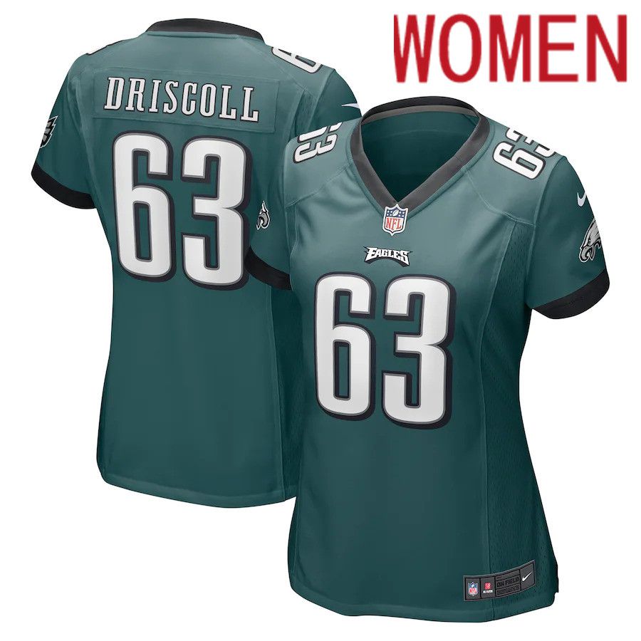 Women Philadelphia Eagles 63 Jack Driscoll Nike Midnight Green Game NFL Jersey